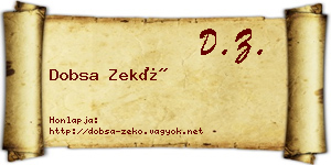 Dobsa Zekő névjegykártya
